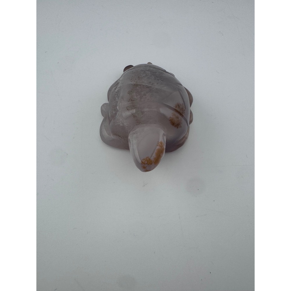 Gray Agate Turtle Carving Hand Carved Crystal 2.83 Inch